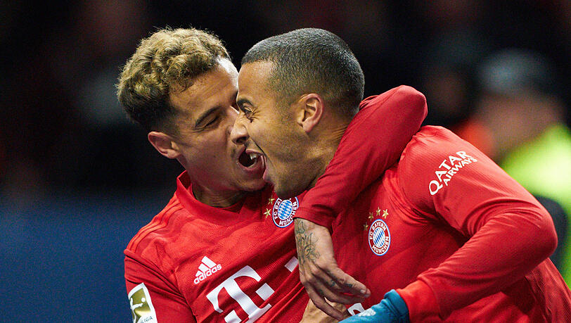 Coutinho blieb eher blass, freute sich aber trotzdem zu Recht über das wunderschöne Tor von Thiago gegen Berlin. Coutinho blieb eher blass, freute sich aber trotzdem zu Recht über das wunderschöne Tor von Thiago gegen Berlin.
