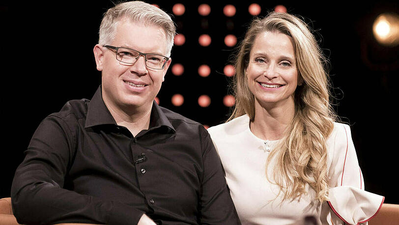 Frank Thelen und Ehefrau Nathalie im Juli 2020 bei der Talkshow "3nach9".