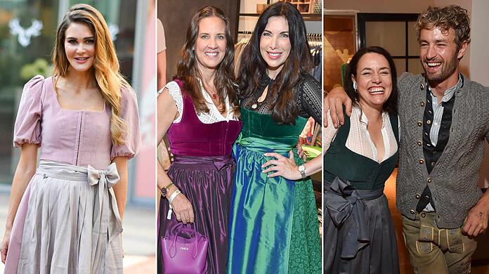 Knapp zwei Monate vor Wiesn-Start checken die Promis die Trachten für einen neuen Look ab.