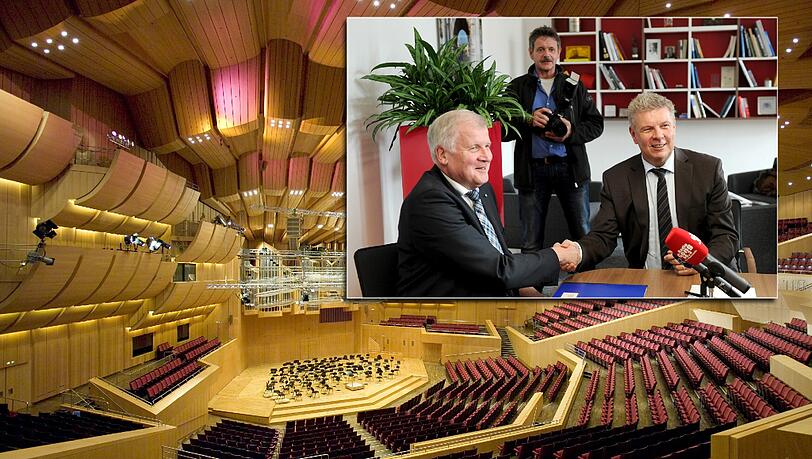 Seehofer und Reiter haben sich neulich im Rathaus getroffen: Die Philharmonie soll demnach nicht - wie spekuliert - abgerissen, sondern entkernt werden, um dort einen neuen Saal einzubauen. Seehofer und Reiter haben sich neulich im Rathaus getroffen: Die Philharmonie soll demnach nicht - wie spekuliert - abgerissen, sondern entkernt werden, um dort einen neuen Saal einzubauen.