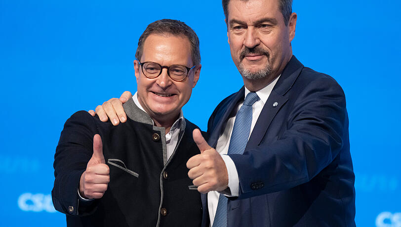 Martin Huber (l), CSU-Generalsekretär, und Markus Söder, CSU-Parteivorsitzender (Archiv-Bild). Ihre Partei gibt für den Koalitionsvertrag den Daumen nach oben. Martin Huber (l), CSU-Generalsekretär, und Markus Söder, CSU-Parteivorsitzender (Archiv-Bild). Ihre Partei gibt für den Koalitionsvertrag den Daumen nach oben.