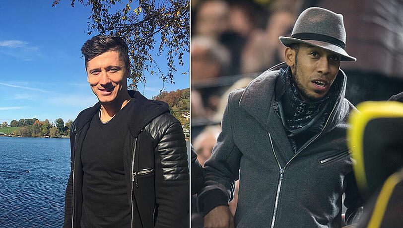 Toptorjäger, die auch als Dressmen eine gute Figur machen: Bayerns Robert Lewandowski und Dortmunds Pierre-Emerick Aubameyang. Toptorjäger, die auch als Dressmen eine gute Figur machen: Bayerns Robert Lewandowski und Dortmunds Pierre-Emerick Aubameyang.