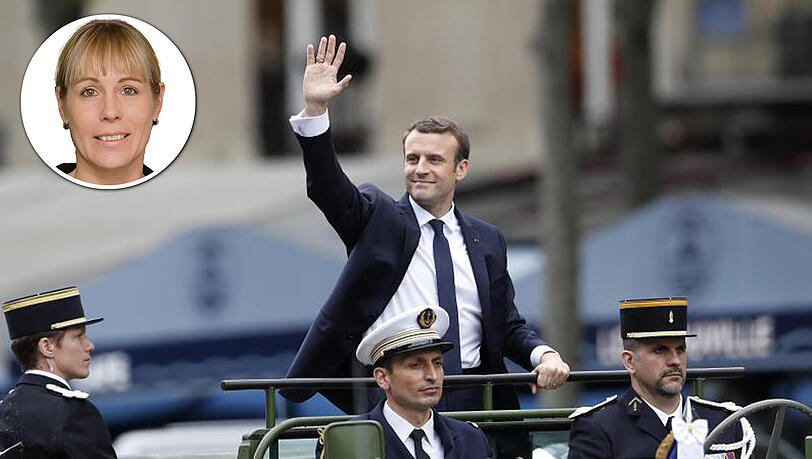 Frankreichs neuer Präsident Emmanuel Macron nach seiner Amtseinführung in Paris. Frankreichs neuer Präsident Emmanuel Macron nach seiner Amtseinführung in Paris.