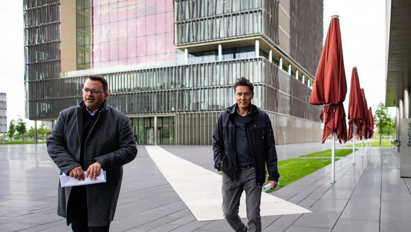 Tekin Nasikkol, Gesamtbetriebsratsvorsitzender der Stahlsparte von Thyssenkrupp und Oliver Burkhard, Vorstand Personal und Arbeitsdirektor der Thyssenkrupp AG. Tekin Nasikkol, Gesamtbetriebsratsvorsitzender der Stahlsparte von Thyssenkrupp und Oliver Burkhard, Vorstand Personal und Arbeitsdirektor der Thyssenkrupp AG.