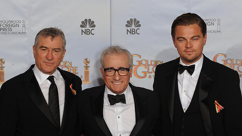 Robert de Niro, Martin Scorsese und Leonardo DiCaprio (v.l.) bei den 67. Golden Globe Awards in Beverly Hills Robert de Niro, Martin Scorsese und Leonardo DiCaprio (v.l.) bei den 67. Golden Globe Awards in Beverly Hills